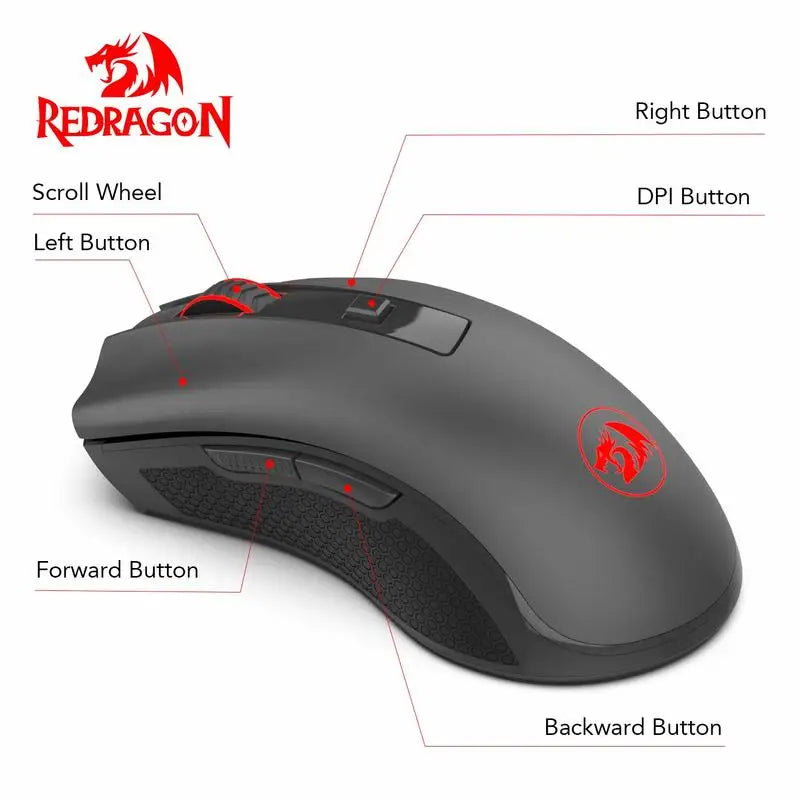 M652 Optical 2.4G Wireless Mouse with USB Receiver Electronics Den