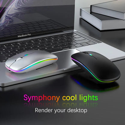 Wireless Mouse RGB Rechargeable Bluetooth Electronics Den