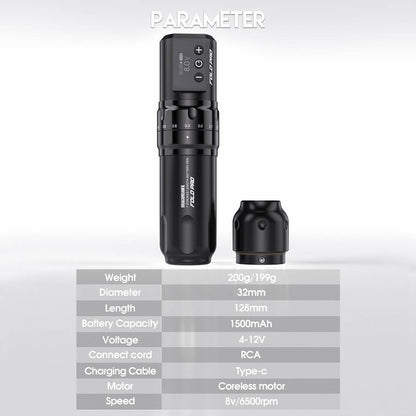 Dragonhawk Wireless Tattoo Pen Machine with 7 Stroke Length | Fold Pro INKSOULSUPPLY.COM