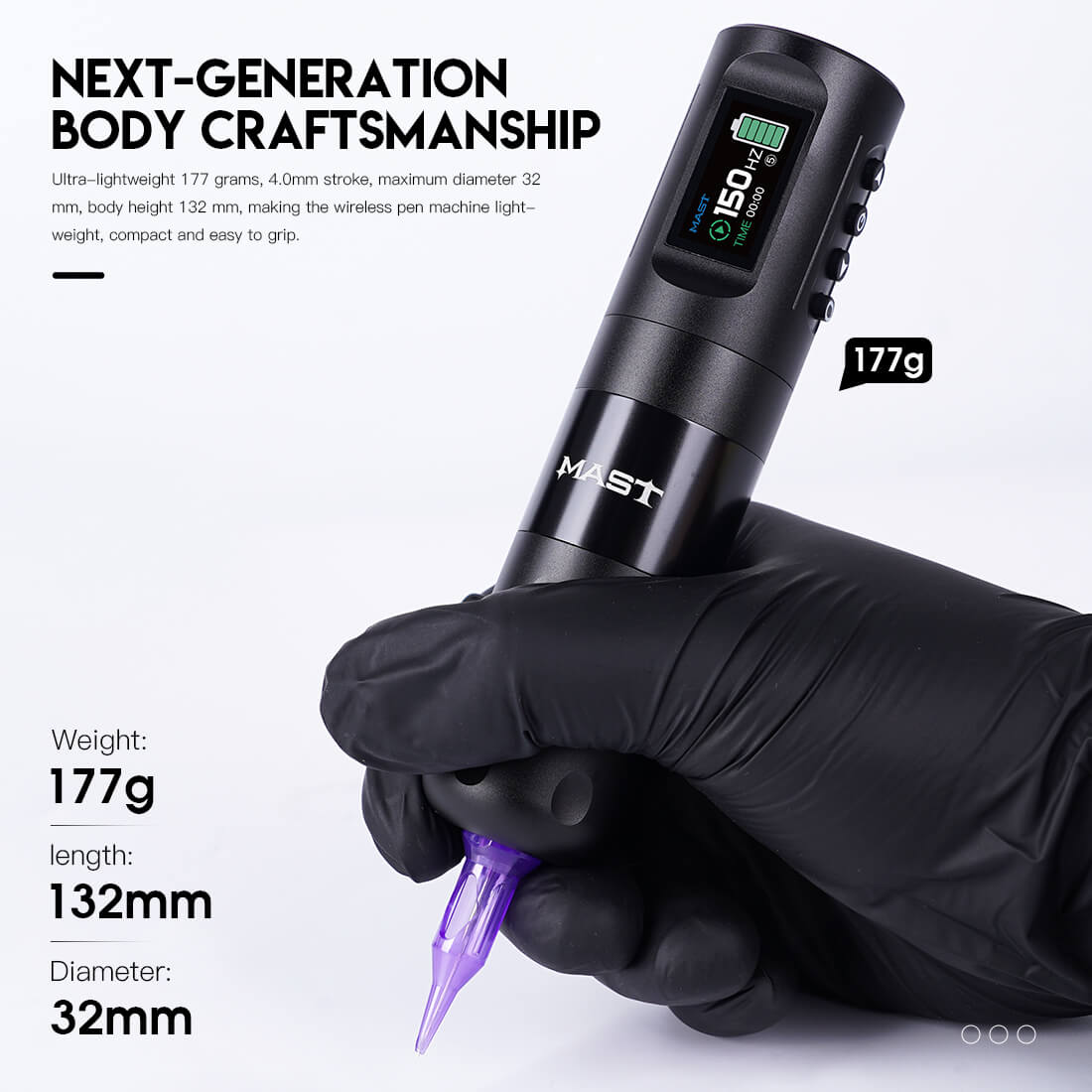 Dragonhawk Wireless Tattoo Pen Machine with 4.0MM Stroke Frequency Adjustable | Mast Wing INKSOULSUPPLY.COM