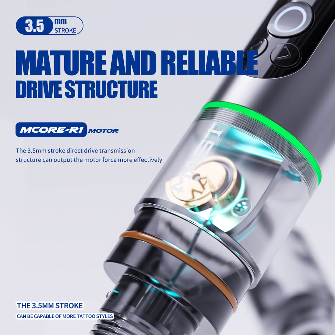 Dragonhawk Wireless Tattoo Pen Machine with 3.5MM Stroke Brushless Motor Color Screen | Mast Archer 2 INKSOULSUPPLY.COM