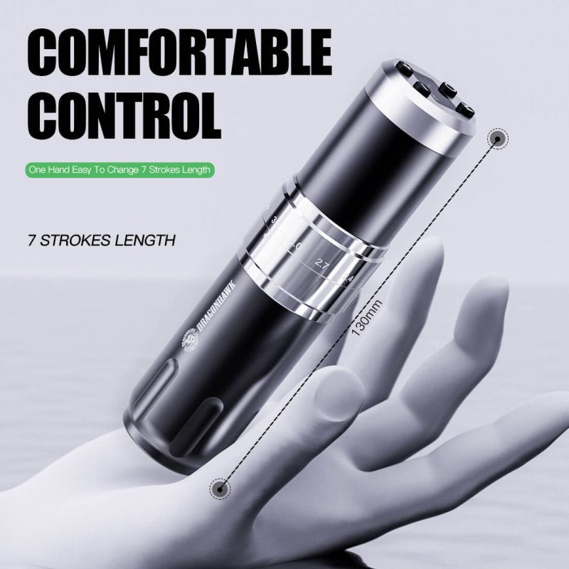 Dragonhawk Wireless Tattoo Pen Machine with 7 Stroke Length | Fold 3 INKSOULSUPPLY.COM