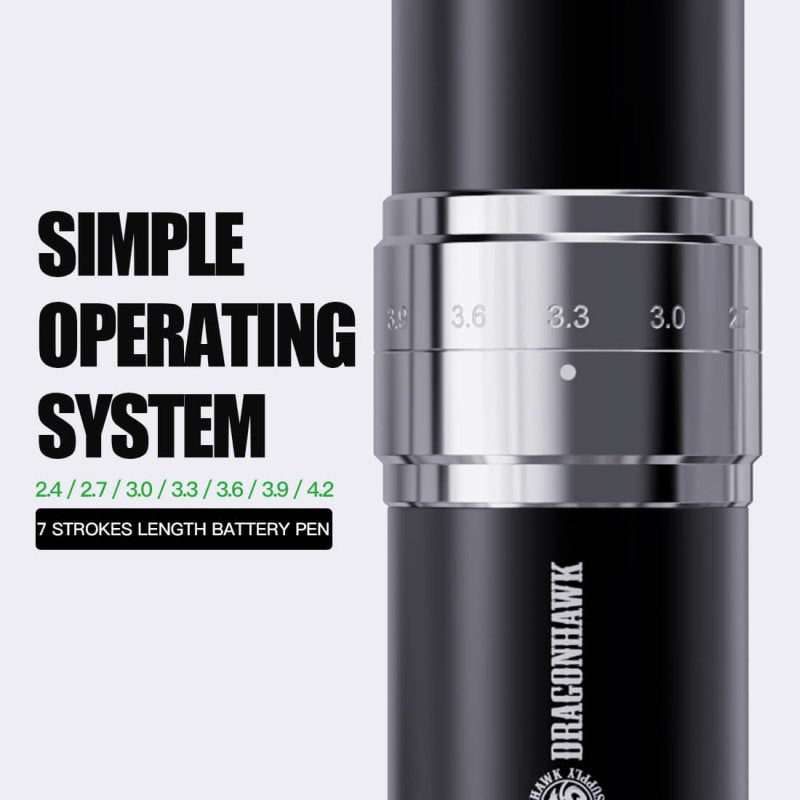 Dragonhawk Wireless Tattoo Pen Machine with 7 Stroke Length | Fold 3 INKSOULSUPPLY.COM