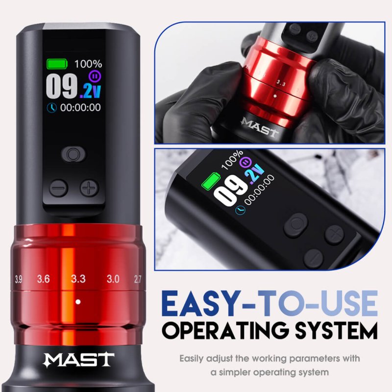 Dragonhawk Wireless Tattoo Pen Machine 2.4-4.2MM Strokes Length Two Grips | Mast Fold 2 Pro INKSOULSUPPLY.COM