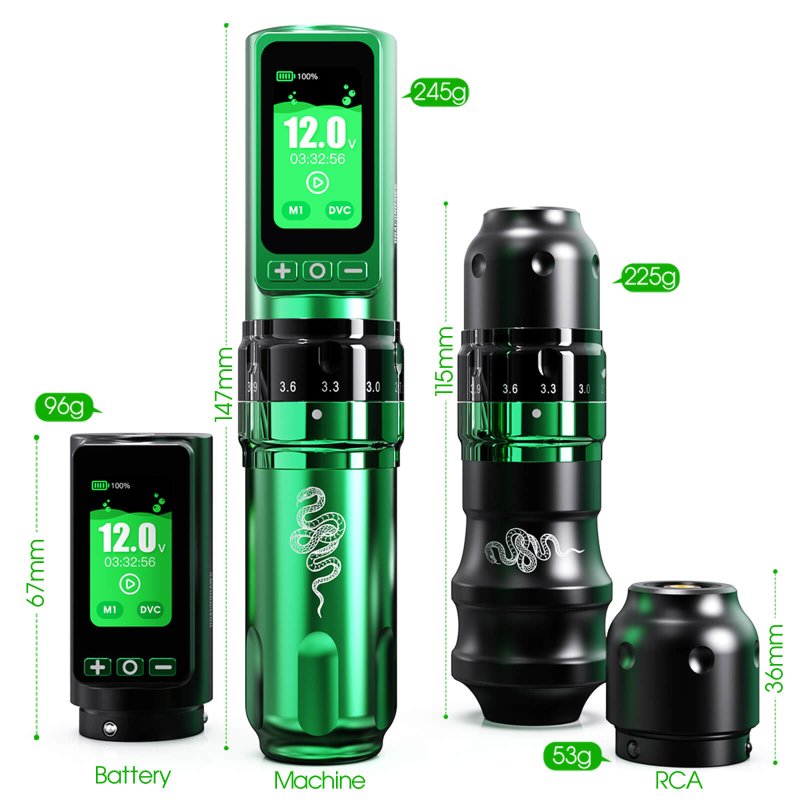 Tattoo Kit | Dragonhawk Fold Pro Year of Snake Edition Tattoo Machine Pen Wireless Professional Bundle INKSOULSUPPLY.COM