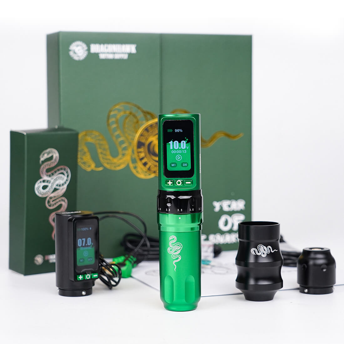 Tattoo Kit | Dragonhawk Fold Pro Year of Snake Edition Tattoo Machine Pen Wireless Professional Bundle INKSOULSUPPLY.COM