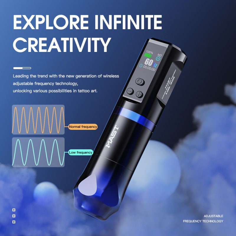 Dragonhawk Wireless Tattoo Pen Machine with Adjustable Frequency | Mast Hertz INKSOULSUPPLY.COM