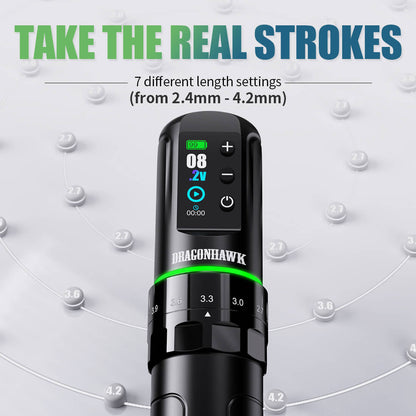 Dragonhawk Wireless Tattoo Pen Machine with 7 Stroke Length | L3 INKSOULSUPPLY.COM