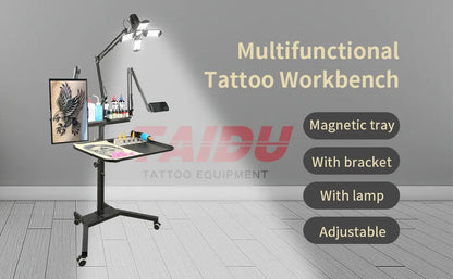 TAIDU PROMOTION MULTI-FUNCTIONAL DOUBLE HOLDER TATTOO BENCH WITH LIGHT INKSOULSUPPLY.COM