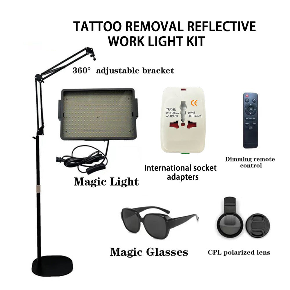 INKSOUL®  Tattoo removal reflective work & photography light kit INKSOULSUPPLY.COM