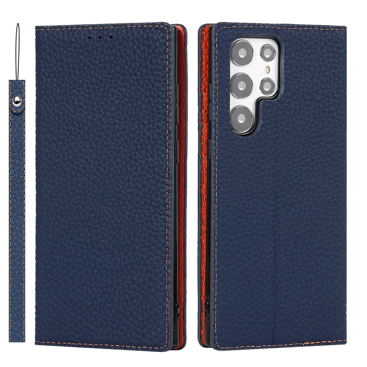 Galaxy S24 Ultra Case Litchi Leather Phone Case FLIPSTYLEZLLC