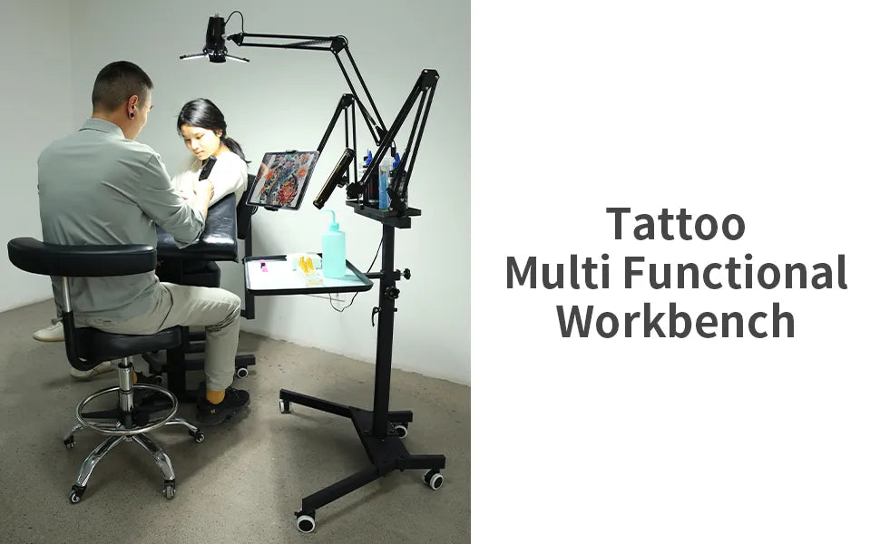 TAIDU PROMOTION MULTI-FUNCTIONAL DOUBLE HOLDER TATTOO BENCH WITH LIGHT INKSOULSUPPLY.COM