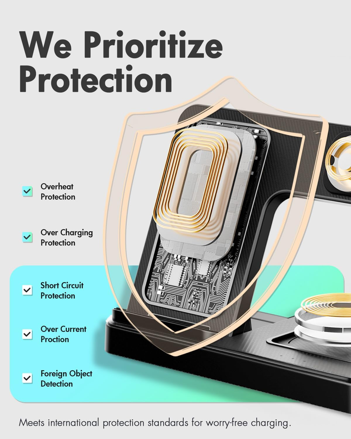 Wireless Charger Iphone Charging Station: 3 in 1 Charger Stand Multiple Devices for Apple - Iphone 17 16E 16 15 14 Pro Max 13 12 11 - Watch 11 10 9 8 7 6 5 4 3 2 SE and Ultra Series - Airpods 4 3 Pro BazaarBox