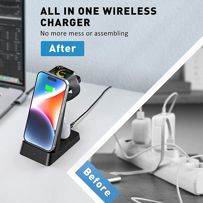 Wireless Charger Three-in-one Desktop 18W Charger FLIPSTYLEZLLC