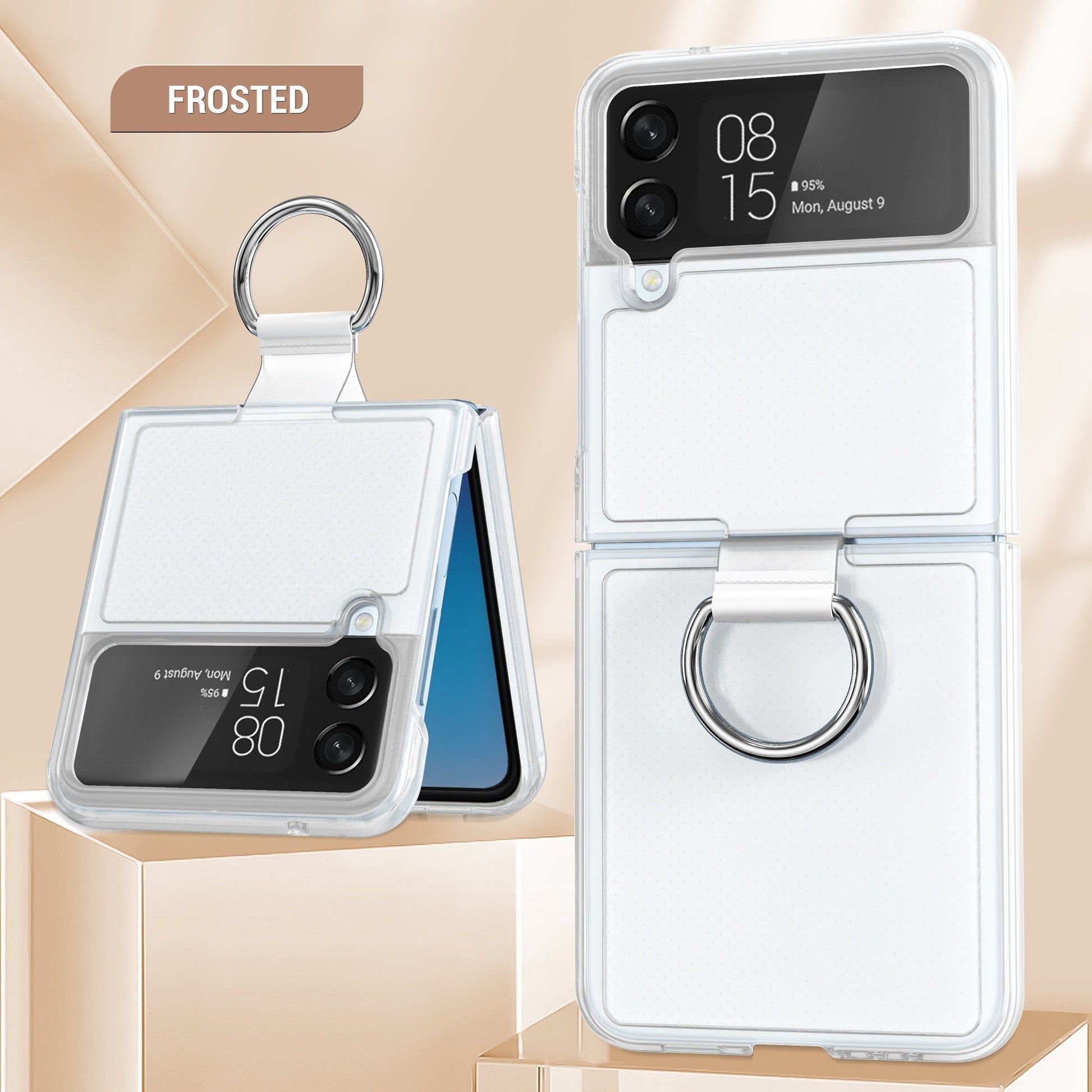 Transparent Protective Case For Galaxy Zflip4 Fastened Ring FLIPSTYLEZLLC