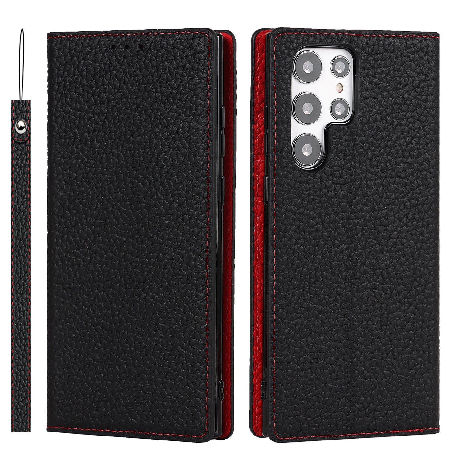 Galaxy S24 Ultra Case Litchi Leather Phone Case FLIPSTYLEZLLC