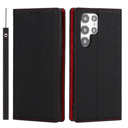 Galaxy S24 Ultra Case Litchi Leather Phone Case FLIPSTYLEZLLC