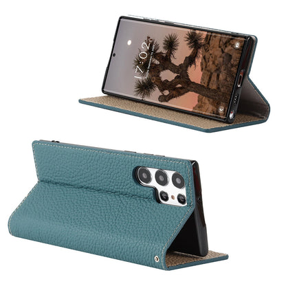 Galaxy S24 Ultra Case Litchi Leather Phone Case FLIPSTYLEZLLC