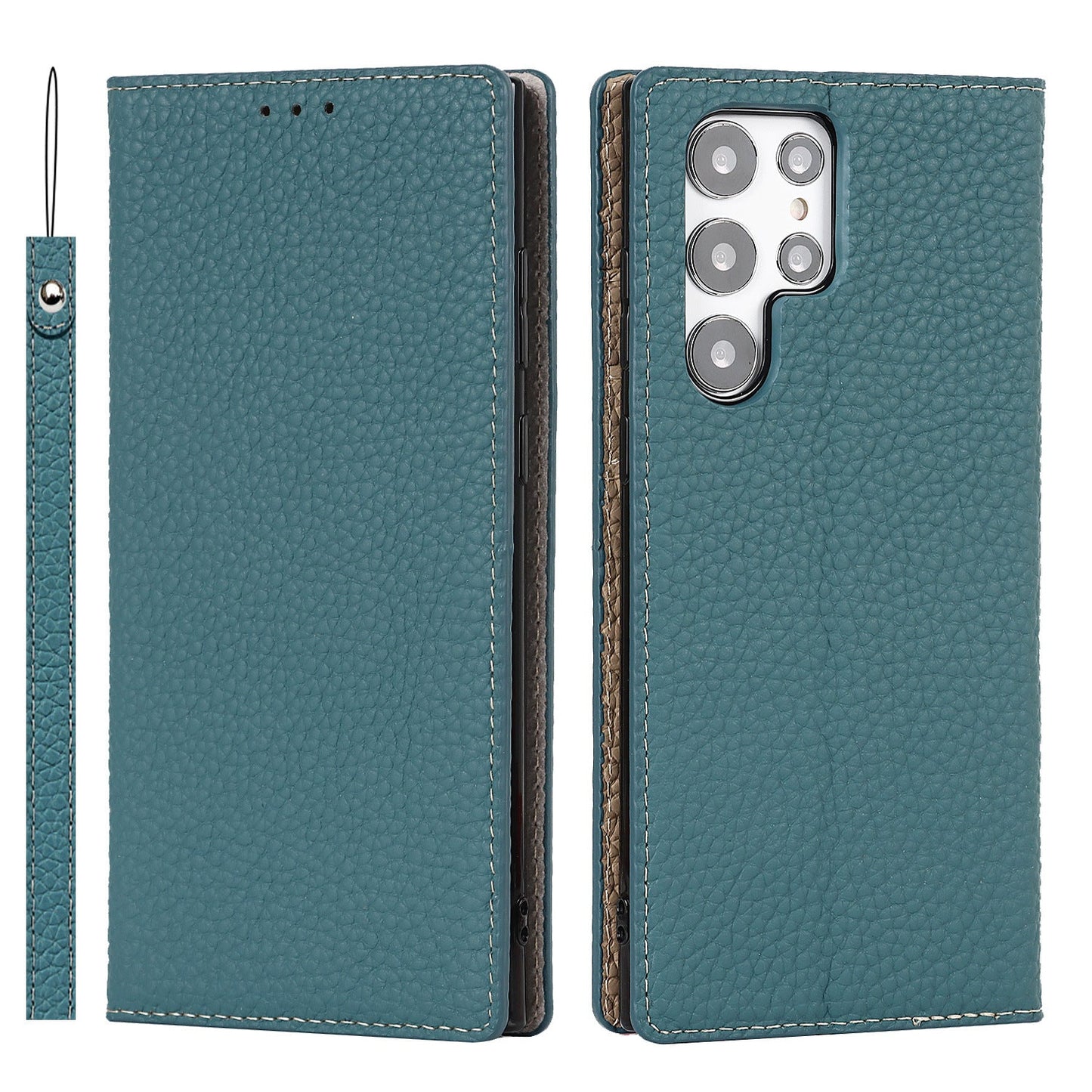 Galaxy S24 Ultra Case Litchi Leather Phone Case FLIPSTYLEZLLC