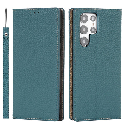 Galaxy S24 Ultra Case Litchi Leather Phone Case FLIPSTYLEZLLC