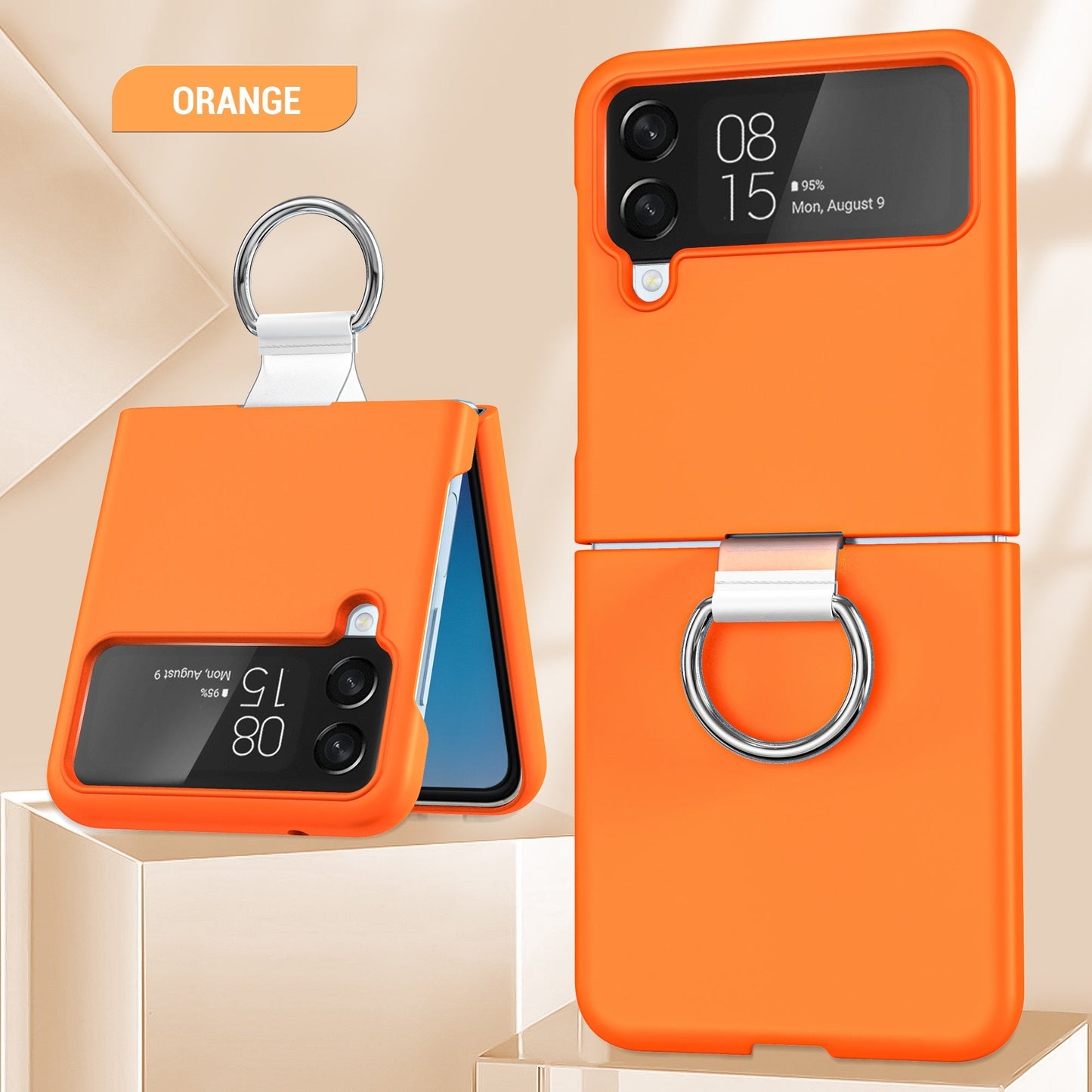 Transparent Protective Case For Galaxy Zflip4 Fastened Ring FLIPSTYLEZLLC