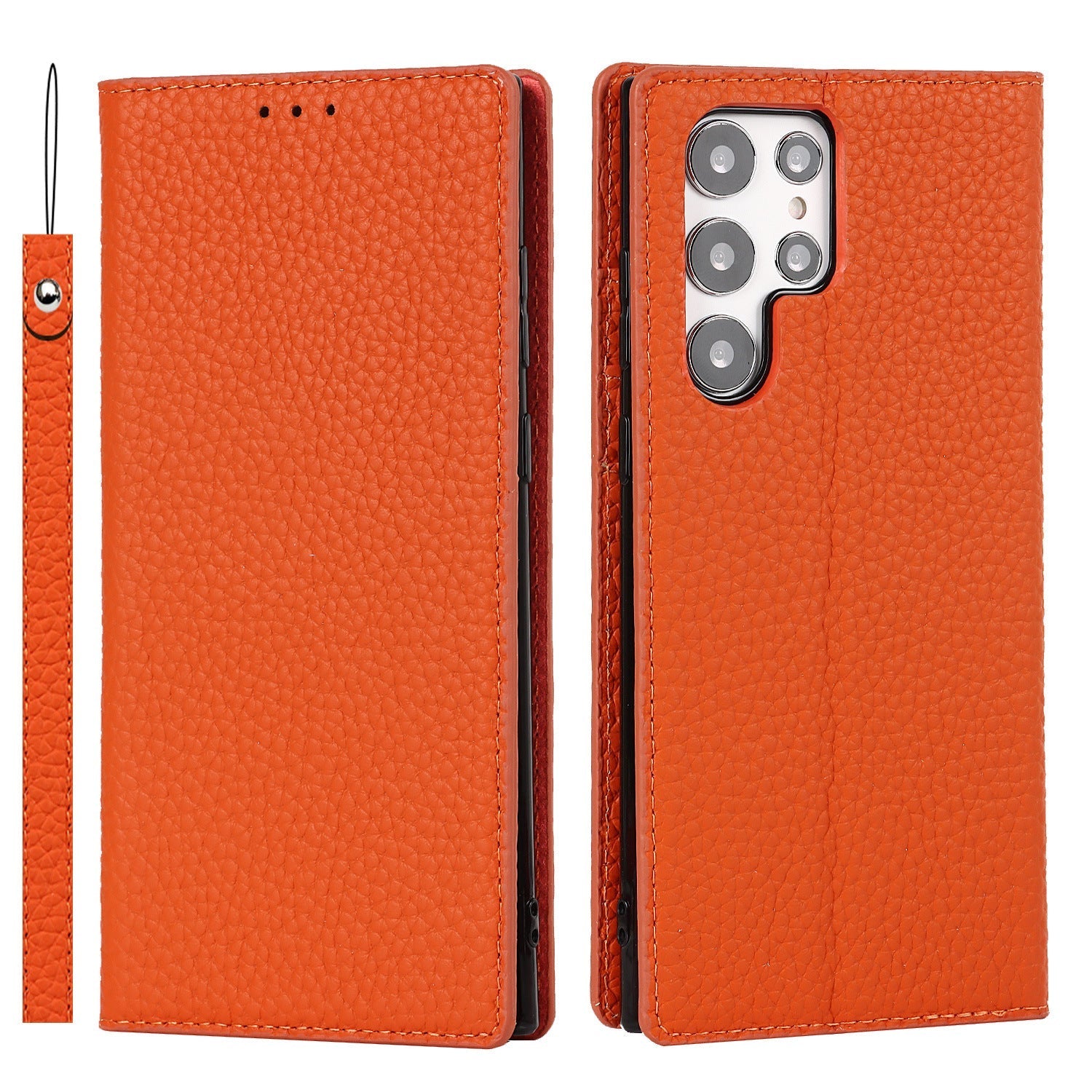 Galaxy S24 Ultra Case Litchi Leather Phone Case FLIPSTYLEZLLC