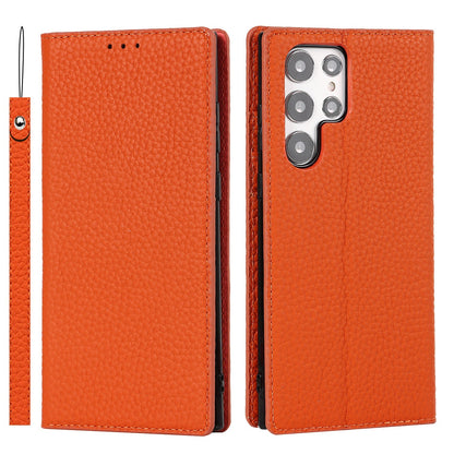 Galaxy S24 Ultra Case Litchi Leather Phone Case FLIPSTYLEZLLC