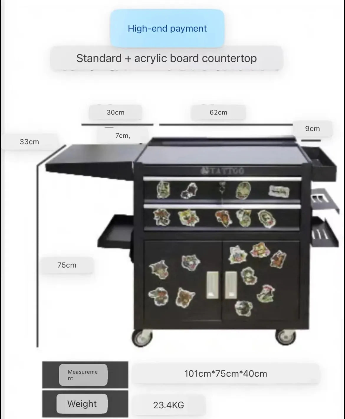 Multifunctional tattoo tool workbench tool car INKSOULSUPPLY.COM