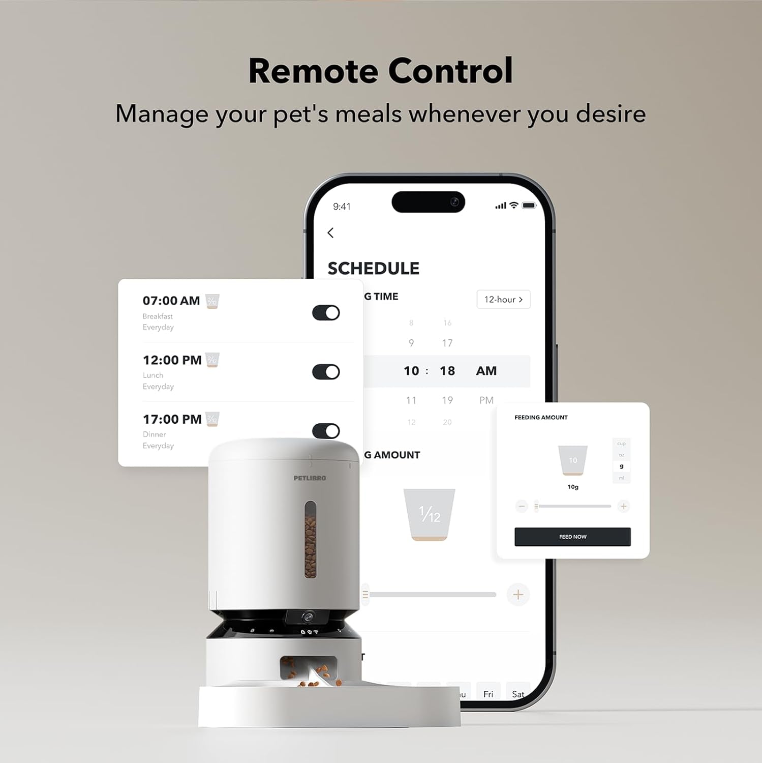 PETLIBRO Automatic Cat Feeder with Camera for Two Cats, 1080P HD Video with Night Vision, 5G Wifi Pet Feeder with Phone APP Control, 2-Way Audio for Cat & Dog, Low Food & Motion & Sound Alerts BazaarBox