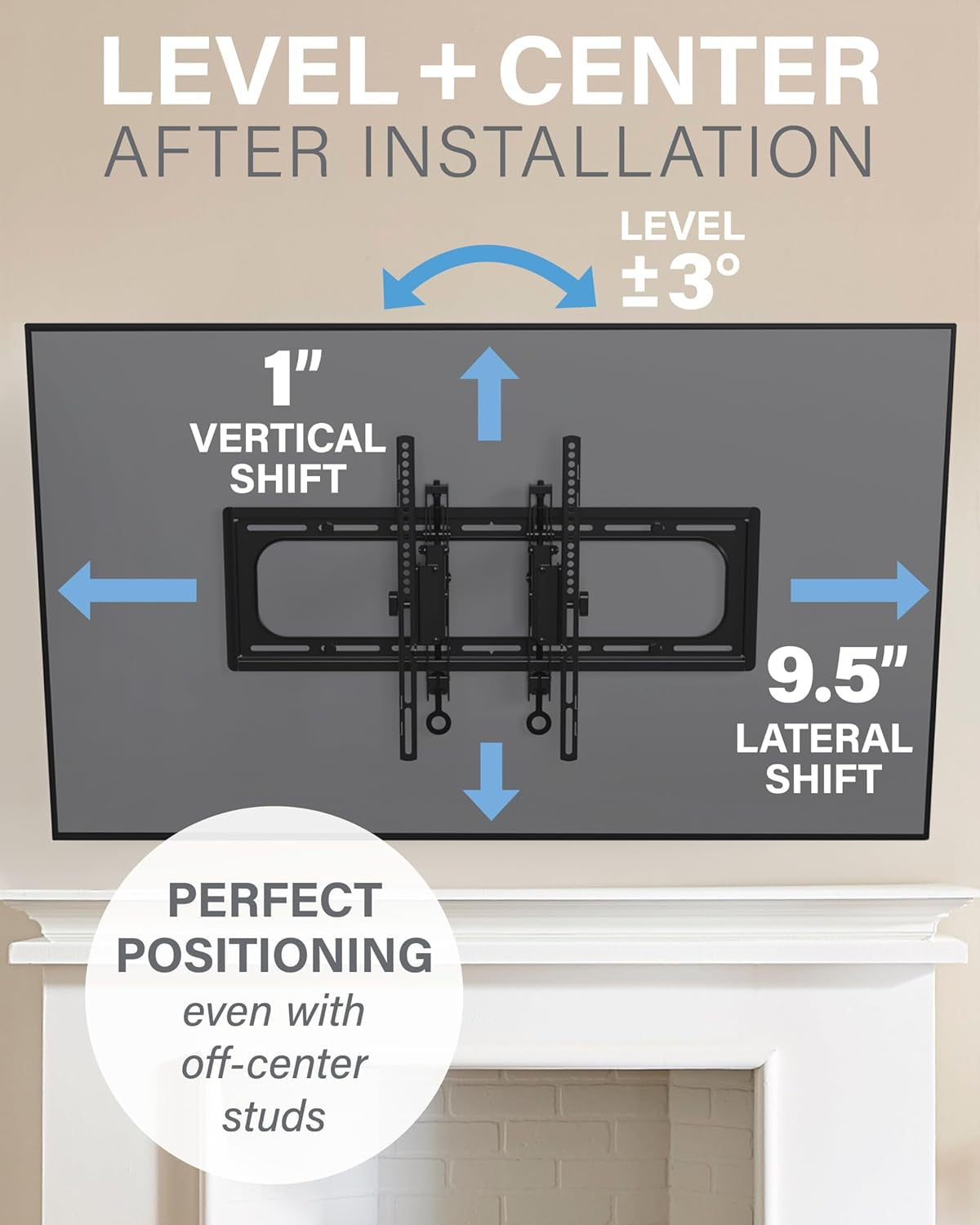 SANUS Preferred Extendable Tilt TV Wall Mount for 42 to 90 Inch Screens up to 150Lbs - 5.7” Extension Provides Max 12 Deg Tilt to Reduce Glare - Easy DIY Install W/Included Hardware - SLT4-B1 BazaarBox