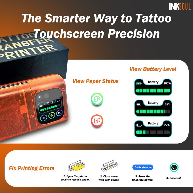 INKSOUL® T08FD tattoo transfer printer touch screen INKSOULSUPPLY.COM
