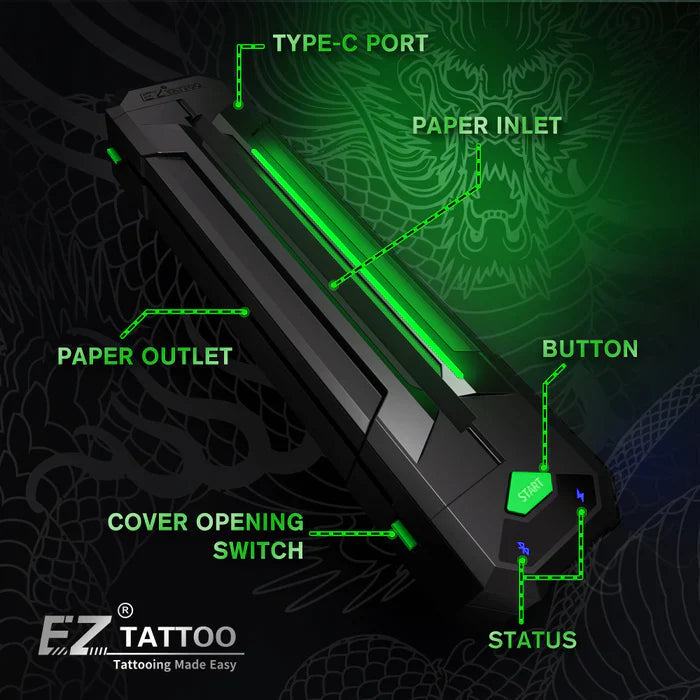 EZ WIRELESS TATTOO TRANSFER STENCIL PRINTERS INKSOULSUPPLY.COM